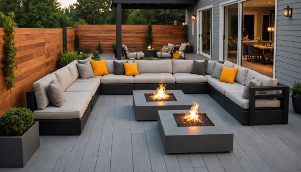 Terrasses en bois et dallages modernes élégants